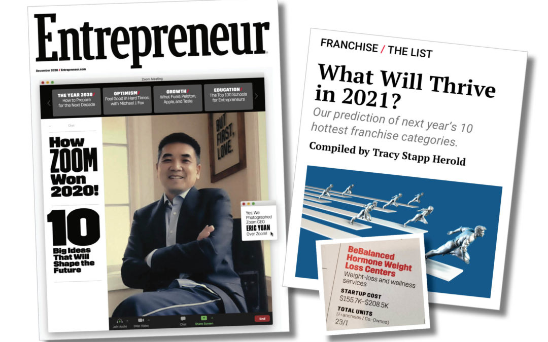 Entrepreneur Magazine names BeBalanced among the top 10 hottest franchise categories for 2021