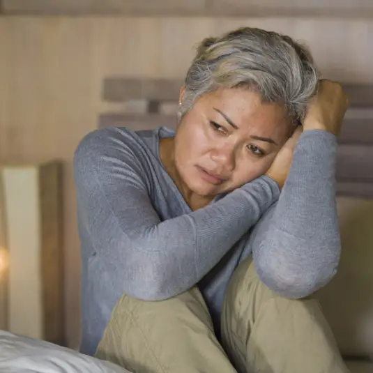 Depressed and anxious woman