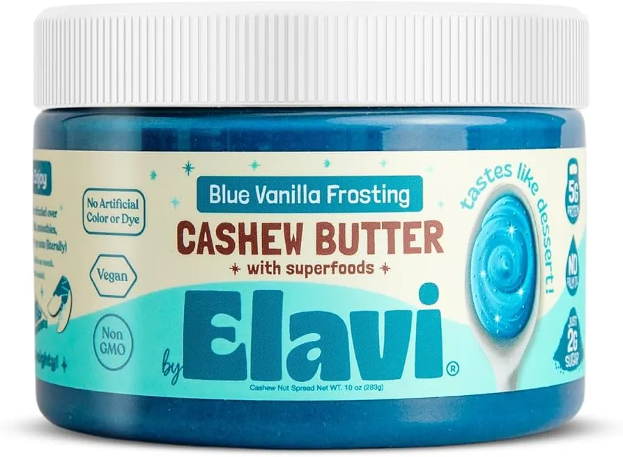 blue vanilla frosting cashew butter as a peanut butter alternative