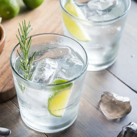 gut-friendly mocktail using tonic water, bitters, and ice